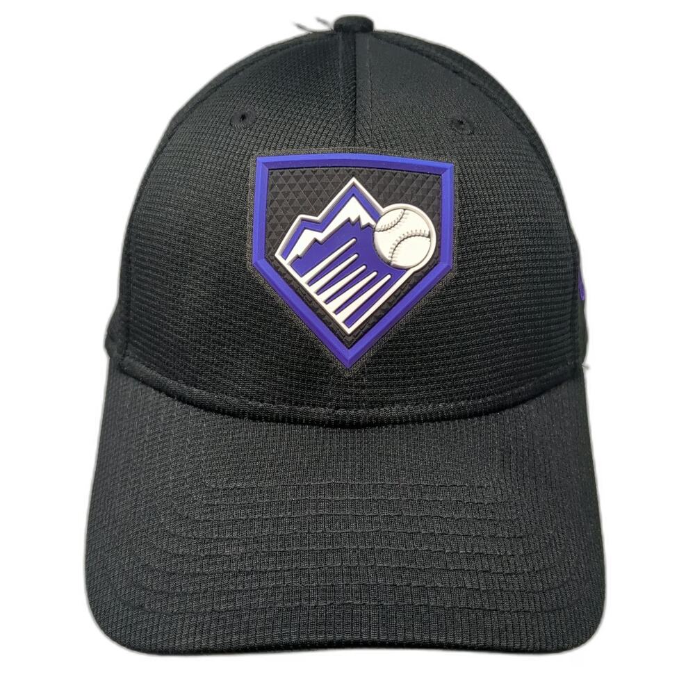 Colorado Rockies MLB New Era Baseball Cap Black L Stretch Fit Shield Logo Hat